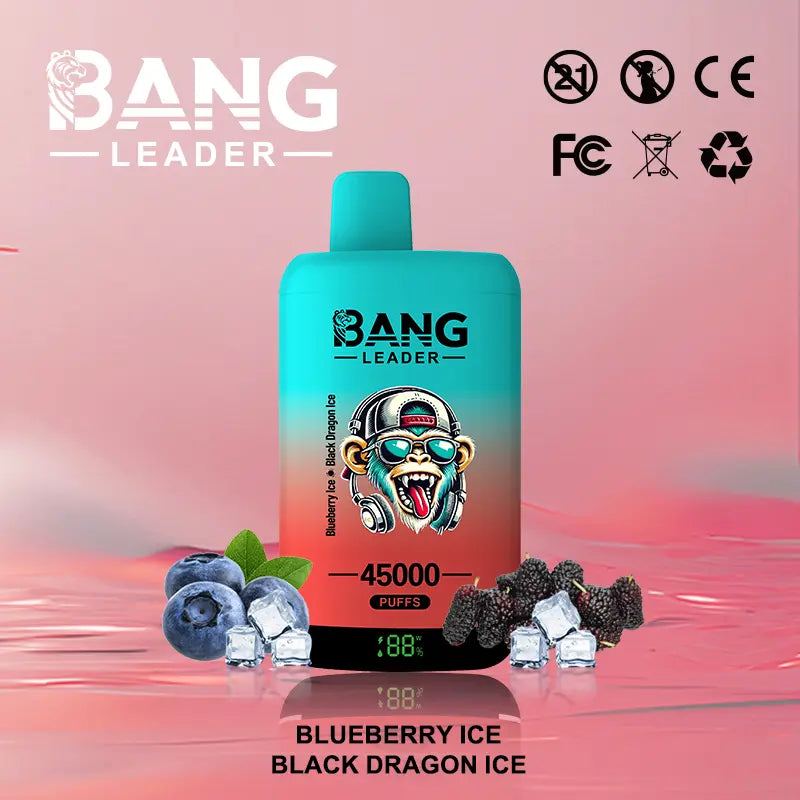 Bang Leader 45000 45K Puffs 2% 3% 5% Nicotine Double Taste LED Display Disposable Vape(Box of 3)