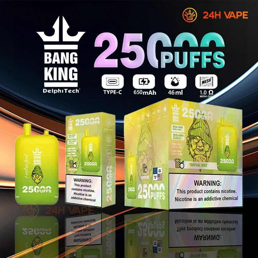 Bang King 25000 Puffs 0% 2% 3% 5% Nicotine Double Warehouser Disposable Vape Pod(Box of 3)