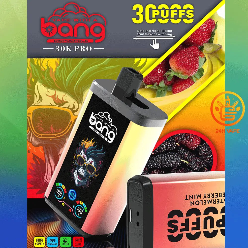 Bang 30K PRO 30000 Puffs Newest Dual Flavor LED Disposable Vape(Box of 3)