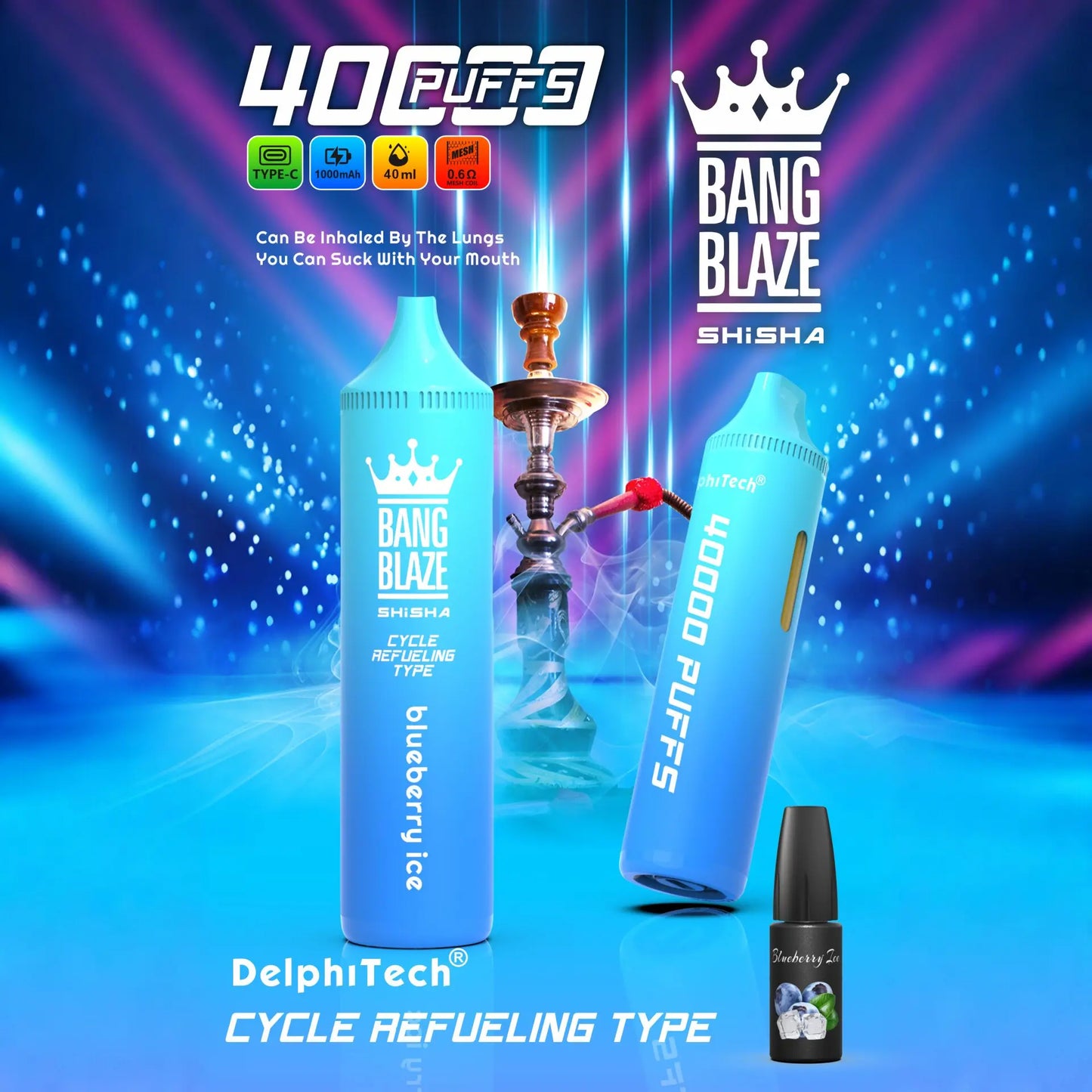 Bang Blaze 40k 40000 Puffs 2% 5% Nicotine Riginal Refillable Oil Vape(Box of 3)
