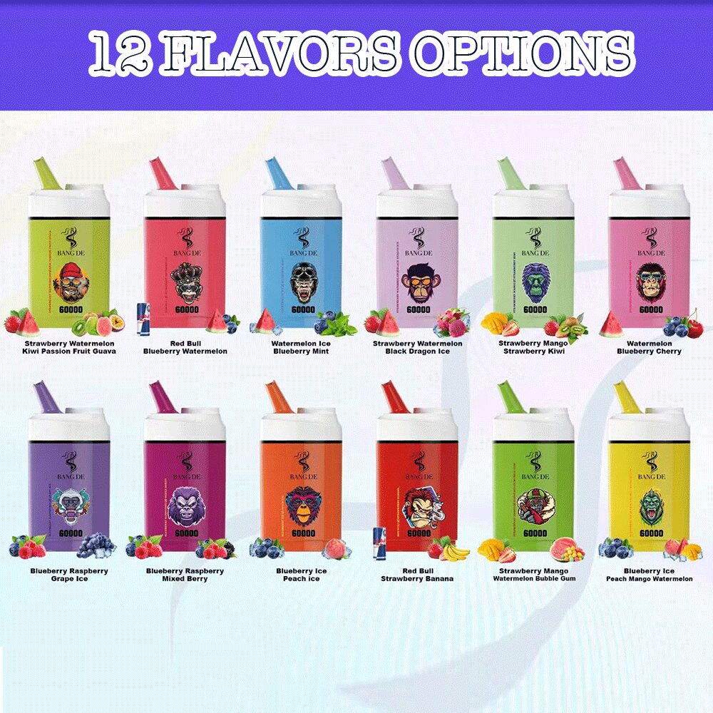 Bang DE 60000 60k Puffs 3 in 1 Flavors Newest Original Rechargeable LCD Display Disposable Vape(Box of 3)