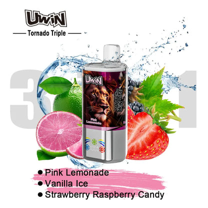 【New Arrive】Uwin Tornado Triple 60000 60K Puffs 3 in 1 Flavors Original Rechargeable LED Display Disposable Vape