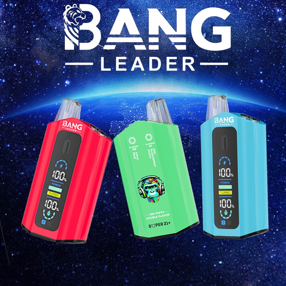 Bang Leader 50000 50K Puffs 2% 3% 5% Nicotine Double Taste LCD Display Disposable Vape(Box of 3)