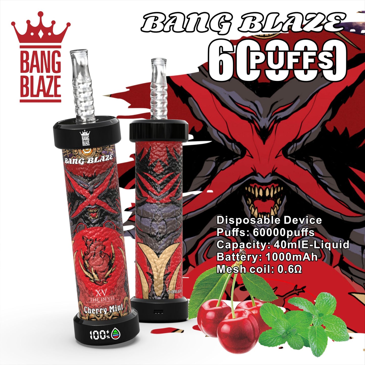 Bang Blaze 60k 60000 Puffs Latest Original LCD Display Disposable Vape Pen(Box of 3)