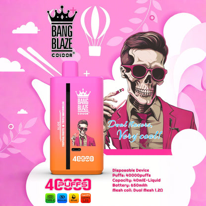 Bang Blaze 40000 40K Puffs 2% 3% 5% Nicotine Double Taste Disposable Vape(Box of 3)