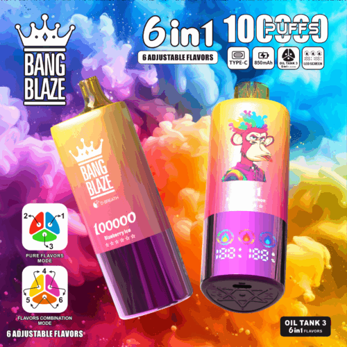 【New Arrive】Bang Blaze 100,000 Puffs – 6 in 1 Flavor