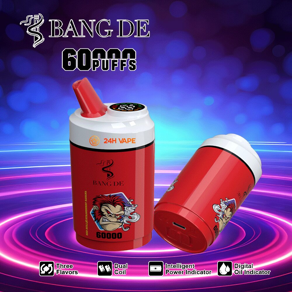 Bang DE 60000 60k Puffs 3 in 1 Flavors Newest Original Rechargeable LCD Display Disposable Vape(Box of 3)