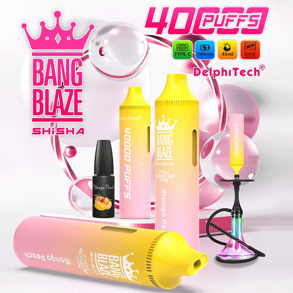 Bang Blaze 40k 40000 Puffs 2% 5% Nicotine Riginal Refillable Oil Vape(Box of 3)