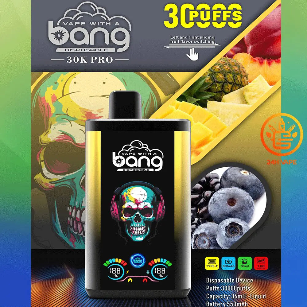 Bang 30K PRO 30000 Puffs Newest Dual Flavor LED Disposable Vape(Box of 3)