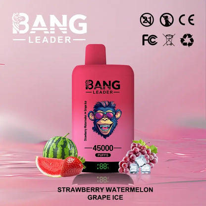 Bang Leader 45000 45K Puffs 2% 3% 5% Nicotine Double Taste LED Display Disposable Vape(Box of 3)