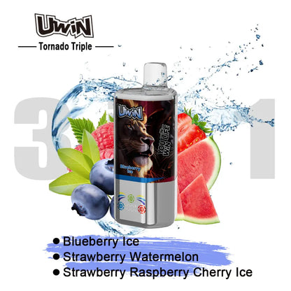 【New Arrive】Uwin Tornado Triple 60000 60K Puffs 3 in 1 Flavors Original Rechargeable LED Display Disposable Vape