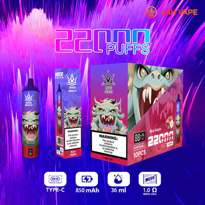 Bang Beach 22000 Puffs Original LED Display Edition Disposable Vape Pen(Box of 3)