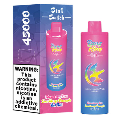 Bang King Triple 45000 45K Puffs Vape 3 in 1 Flavors Newest Original Rechargeable Disposable Vape(Box of 3)