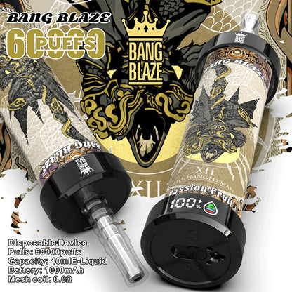 Bang Blaze 60k 60000 Puffs Latest Original LCD Display Disposable Vape Pen(Box of 3)
