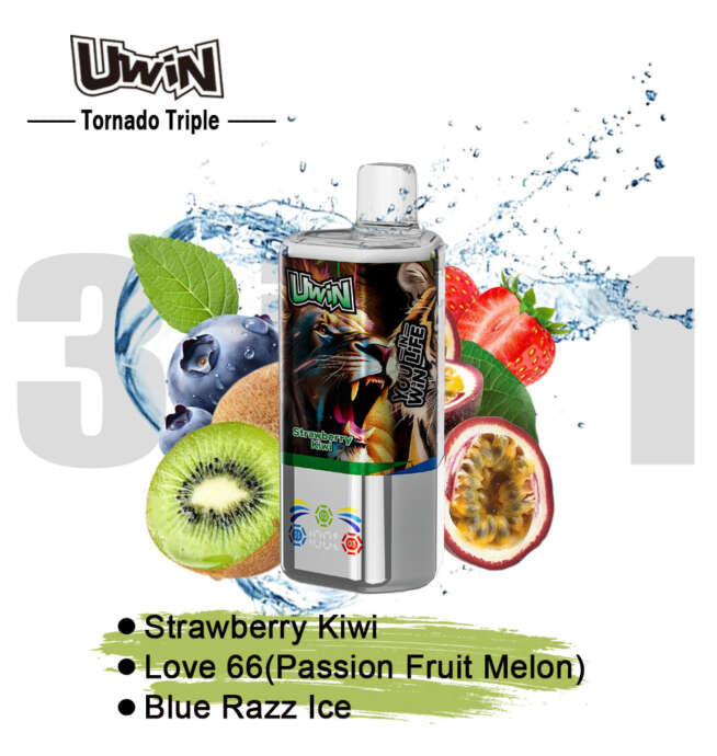【New Arrive】Uwin Tornado Triple 60000 60K Puffs 3 in 1 Flavors Original Rechargeable LED Display Disposable Vape