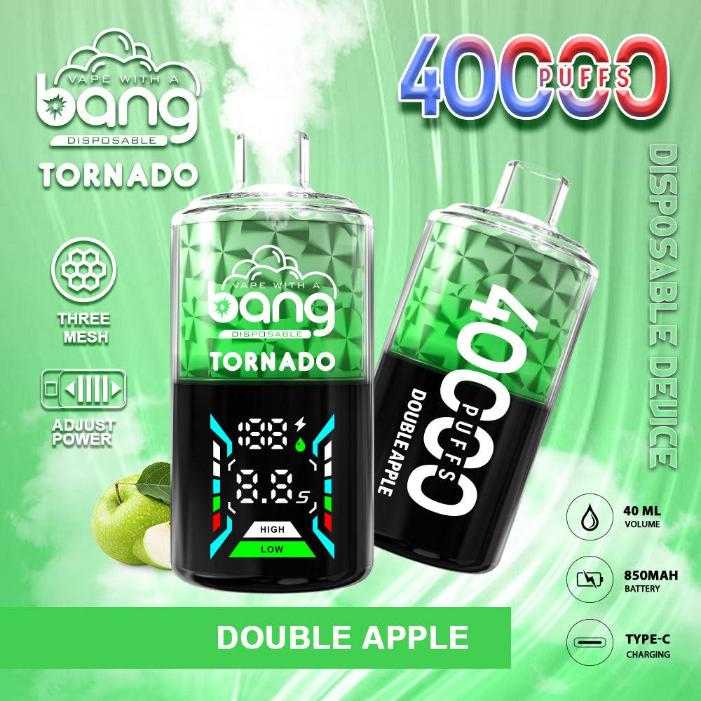 Bang Tornado 40000 40K Puffs Large Smoke LED Display Disposable Vape(Box of 3)