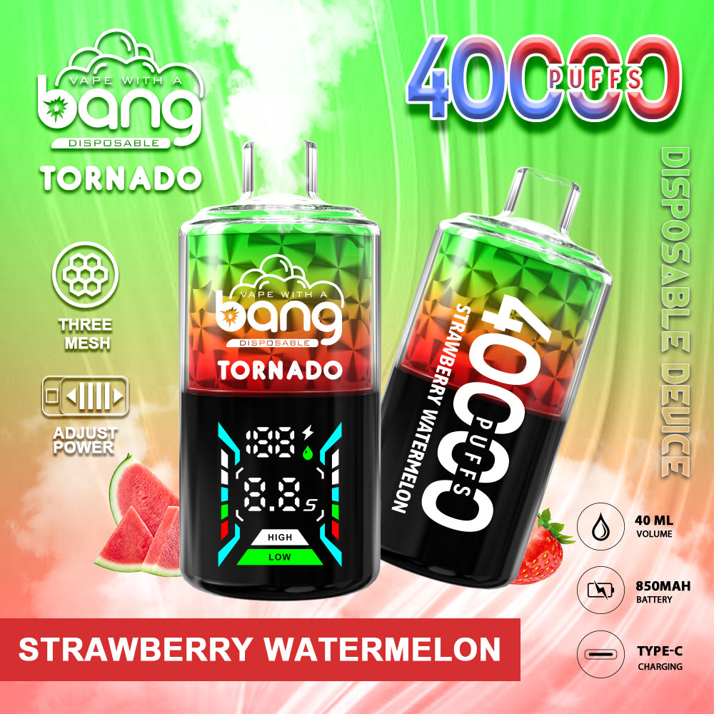 Bang Tornado 40000 40K Puffs Large Smoke LED Display Disposable Vape(Box of 3)