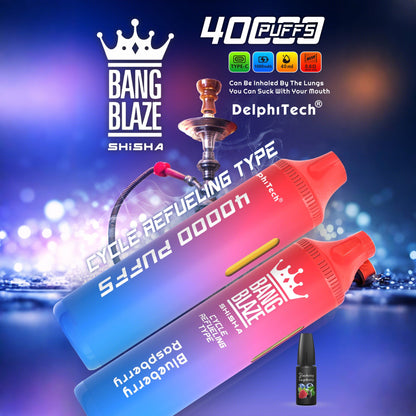 Bang Blaze 40k 40000 Puffs 2% 5% Nicotine Riginal Refillable Oil Vape(Box of 3)