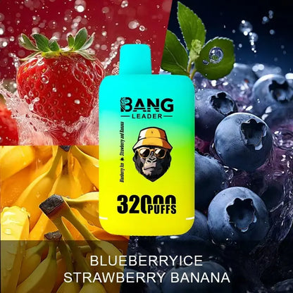 Bang Leader 32000 32k Puffs 0% 2% 3% 5% Nicotine  Double Taste Disposable Vape(Box of 3)