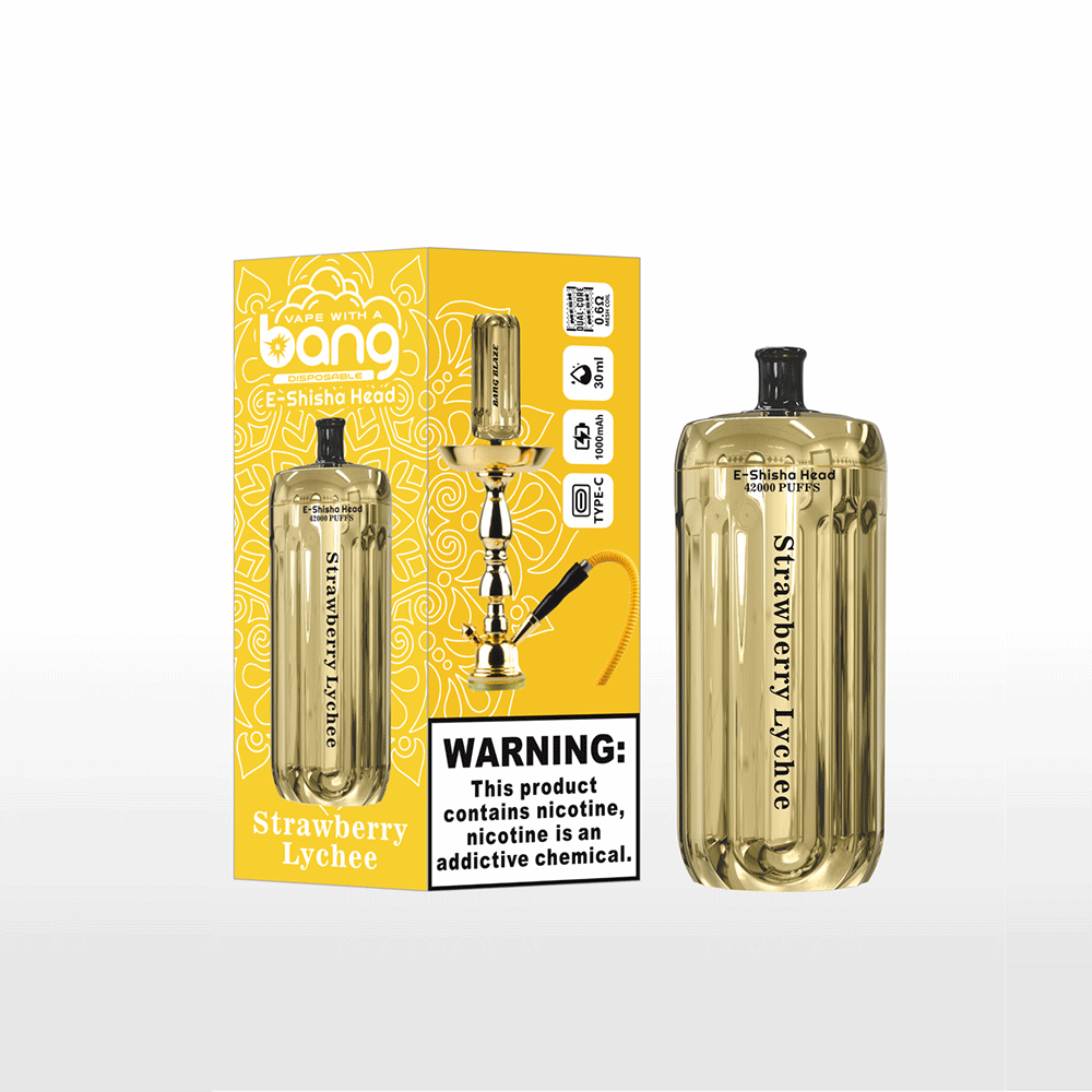 Bang E-Shisha Head 42000 42K Puffs Gold LED Display Disposable Vape(Box of 3)