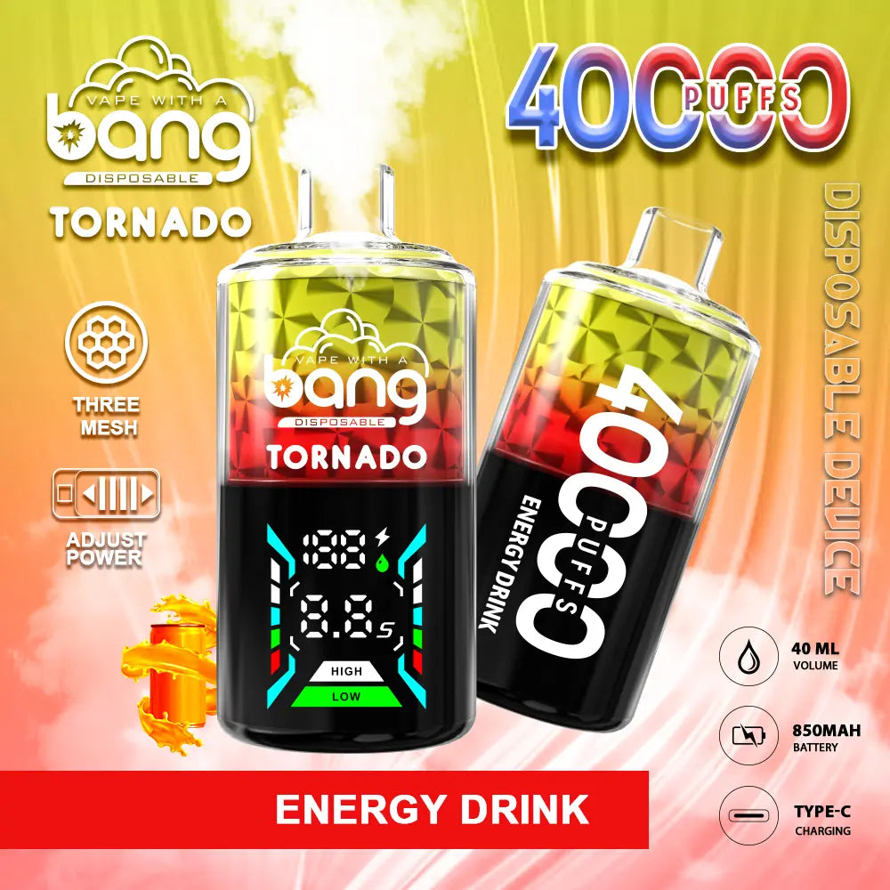 Bang Tornado 40000 40K Puffs Large Smoke LED Display Disposable Vape(Box of 3)
