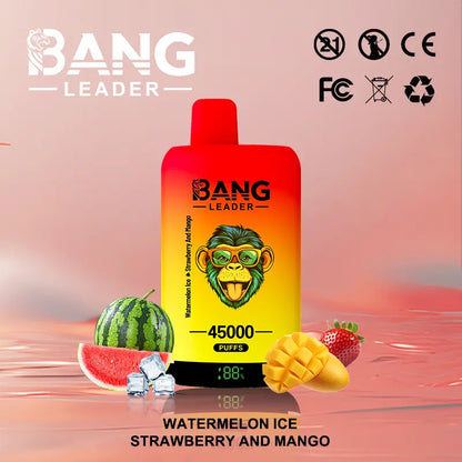 Bang Leader 45000 45K Puffs 2% 3% 5% Nicotine Double Taste LED Display Disposable Vape(Box of 3)