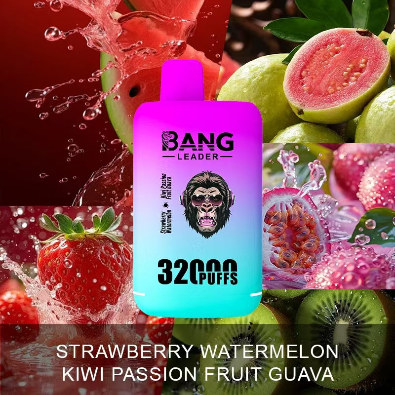 Bang Leader 32000 32k Puffs 0% 2% 3% 5% Nicotine  Double Taste Disposable Vape(Box of 3)
