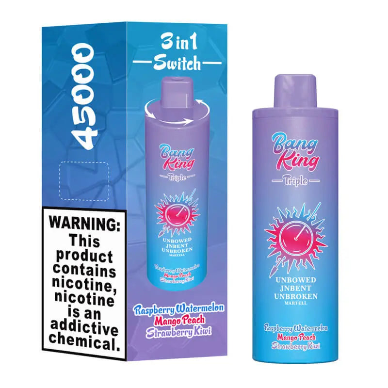 Bang King Triple 45000 45K Puffs Vape 3 in 1 Flavors Newest Original Rechargeable Disposable Vape(Box of 3)