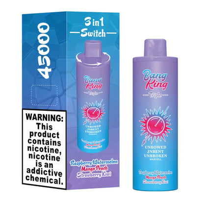 Bang King Triple 45000 45K Puffs Vape 3 in 1 Flavors Newest Original Rechargeable Disposable Vape(Box of 3)