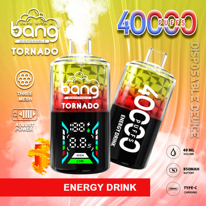 Bang Tornado 40000 40K Puffs Large Smoke LED Display Disposable Vape(Box of 3)