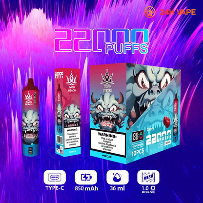 Bang Beach 22000 Puffs Original LED Display Edition Disposable Vape Pen(Box of 3)