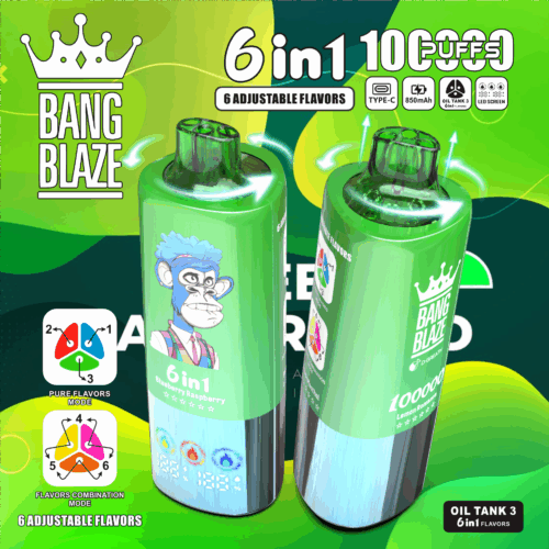 【New Arrive】Bang Blaze 100,000 Puffs – 6 in 1 Flavor