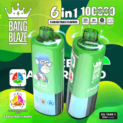 【New Arrive】Bang Blaze 100,000 Puffs – 6 in 1 Flavor