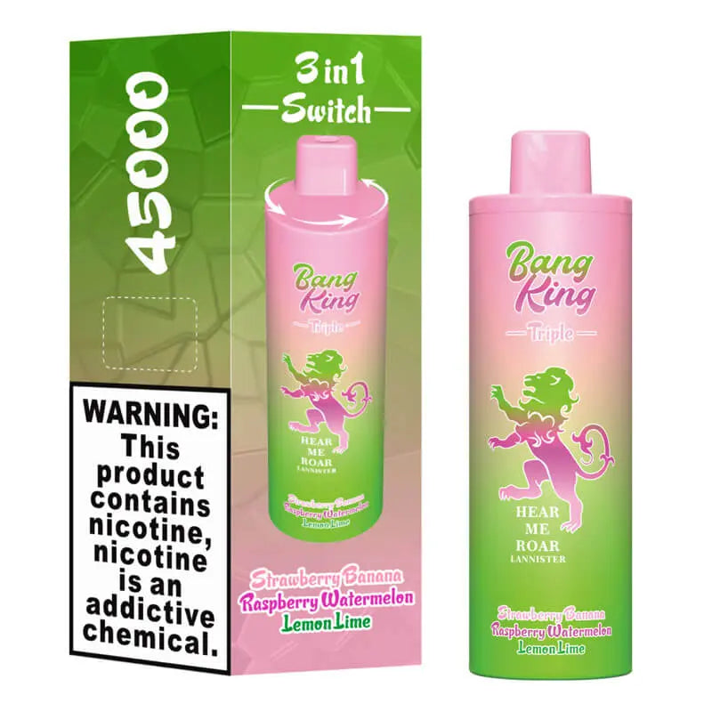 Bang King Triple 45000 45K Puffs Vape 3 in 1 Flavors Newest Original Rechargeable Disposable Vape(Box of 3)