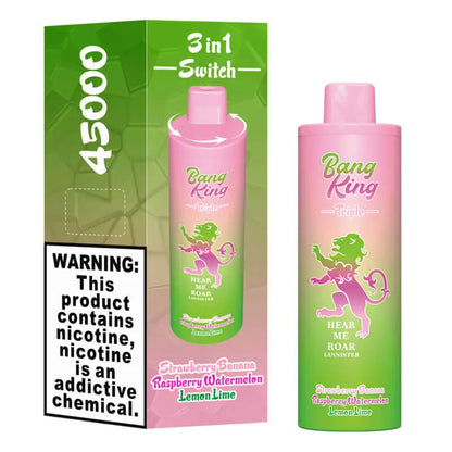 Bang King Triple 45000 45K Puffs Vape 3 in 1 Flavors Newest Original Rechargeable Disposable Vape(Box of 3)