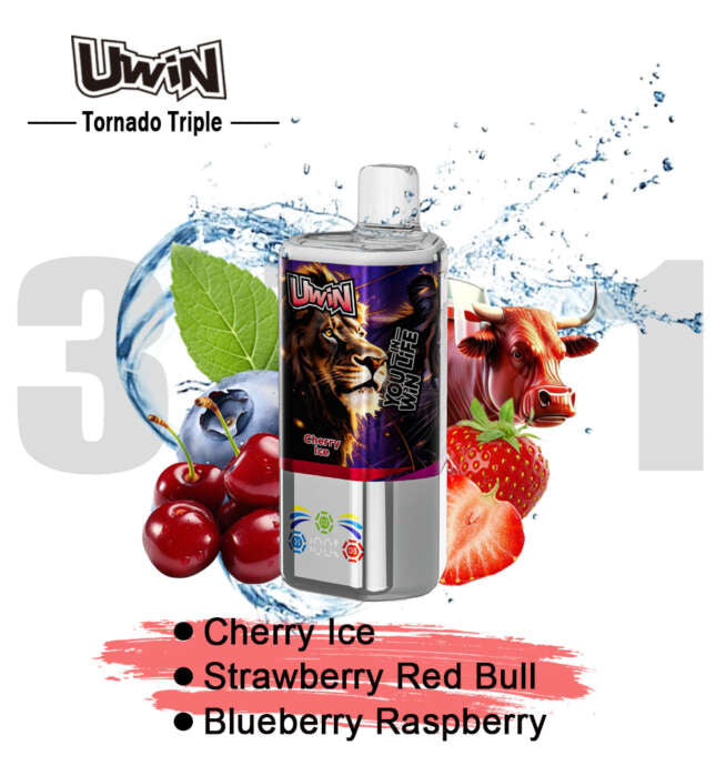 【New Arrive】Uwin Tornado Triple 60000 60K Puffs 3 in 1 Flavors Original Rechargeable LED Display Disposable Vape