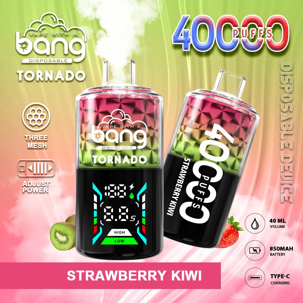 Bang Tornado 40000 40K Puffs Large Smoke LED Display Disposable Vape(Box of 3)