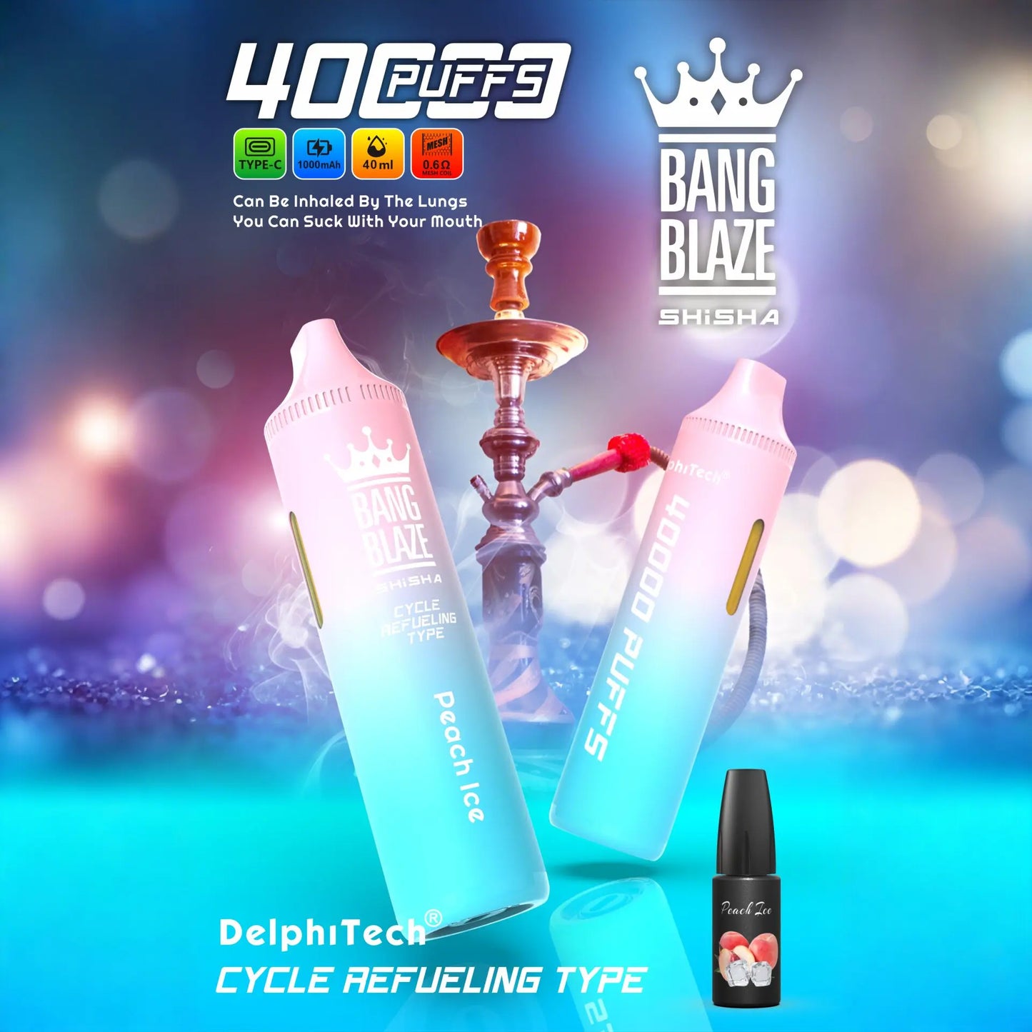 Bang Blaze 40k 40000 Puffs 2% 5% Nicotine Riginal Refillable Oil Vape(Box of 3)