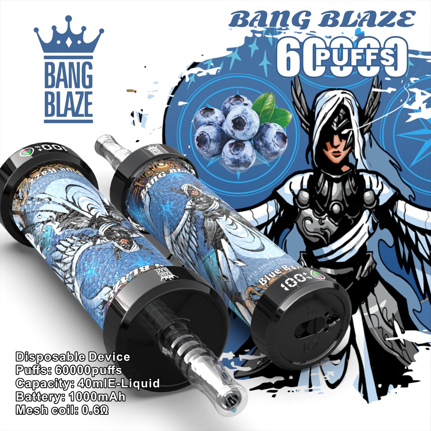 Bang Blaze 60k 60000 Puffs Latest Original LCD Display Disposable Vape Pen(Box of 3)