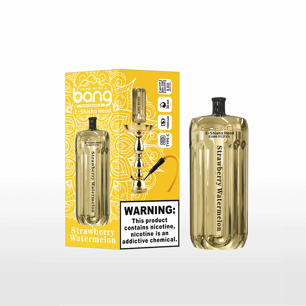 Bang E-Shisha Head 42000 42K Puffs Gold LED Display Disposable Vape(Box of 3)