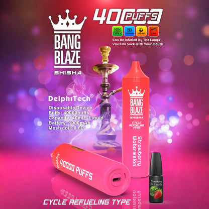 Bang Blaze 40k 40000 Puffs 2% 5% Nicotine Riginal Refillable Oil Vape(Box of 3)