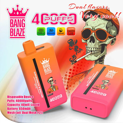 Bang Blaze 40000 40K Puffs 2% 3% 5% Nicotine Double Taste Disposable Vape(Box of 3)