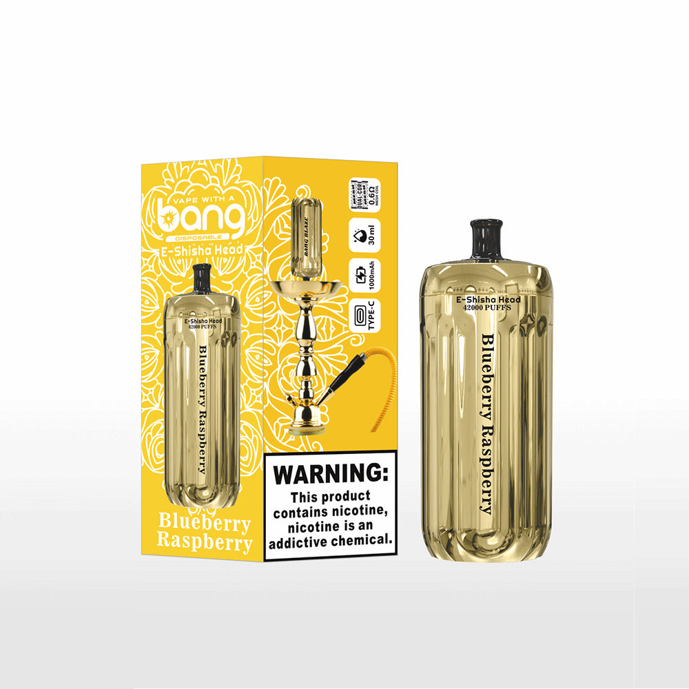 Bang E-Shisha Head 42000 42K Puffs Gold LED Display Disposable Vape(Box of 3)