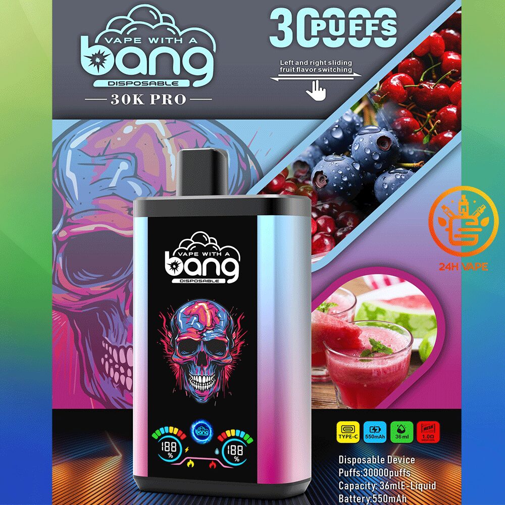Bang 30K PRO 30000 Puffs Newest Dual Flavor LED Disposable Vape(Box of 3)