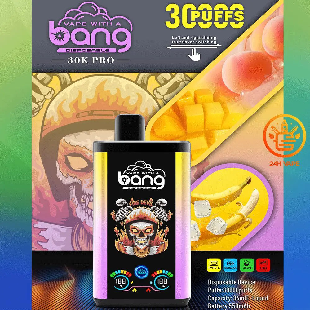 Bang 30K PRO 30000 Puffs Newest Dual Flavor LED Disposable Vape(Box of 3)