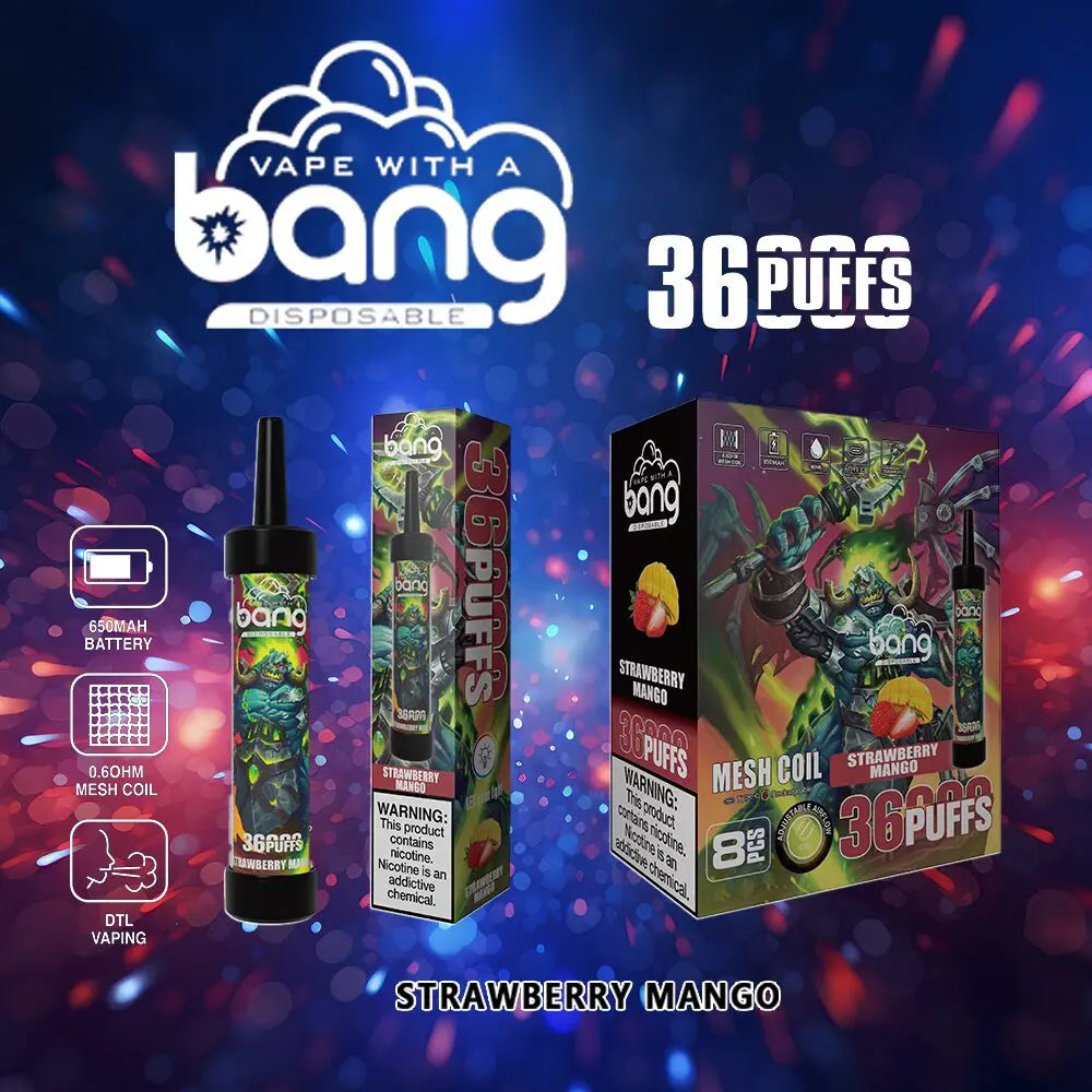 Bang 36000 36K Puffs 0% 2% 3% 5% Nicotine Latest Original Disposable Vape Pen(Box of 3)