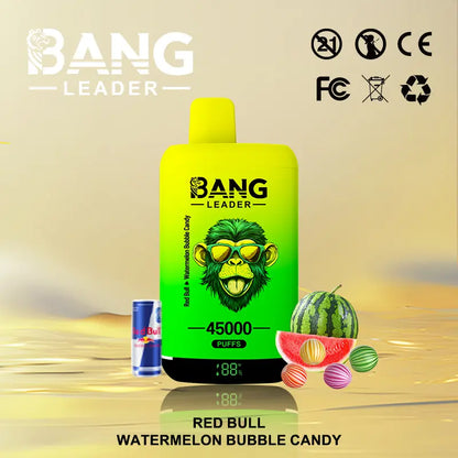 Bang Leader 45000 45K Puffs 2% 3% 5% Nicotine Double Taste LED Display Disposable Vape(Box of 3)