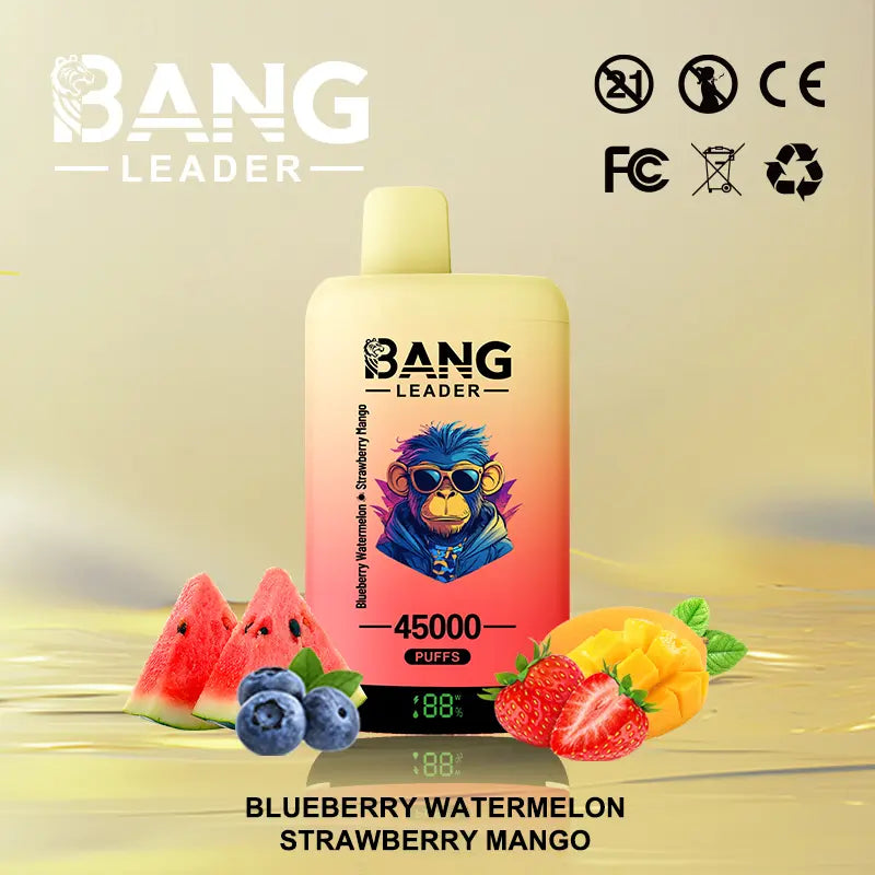 Bang Leader 45000 45K Puffs 2% 3% 5% Nicotine Double Taste LED Display Disposable Vape(Box of 3)