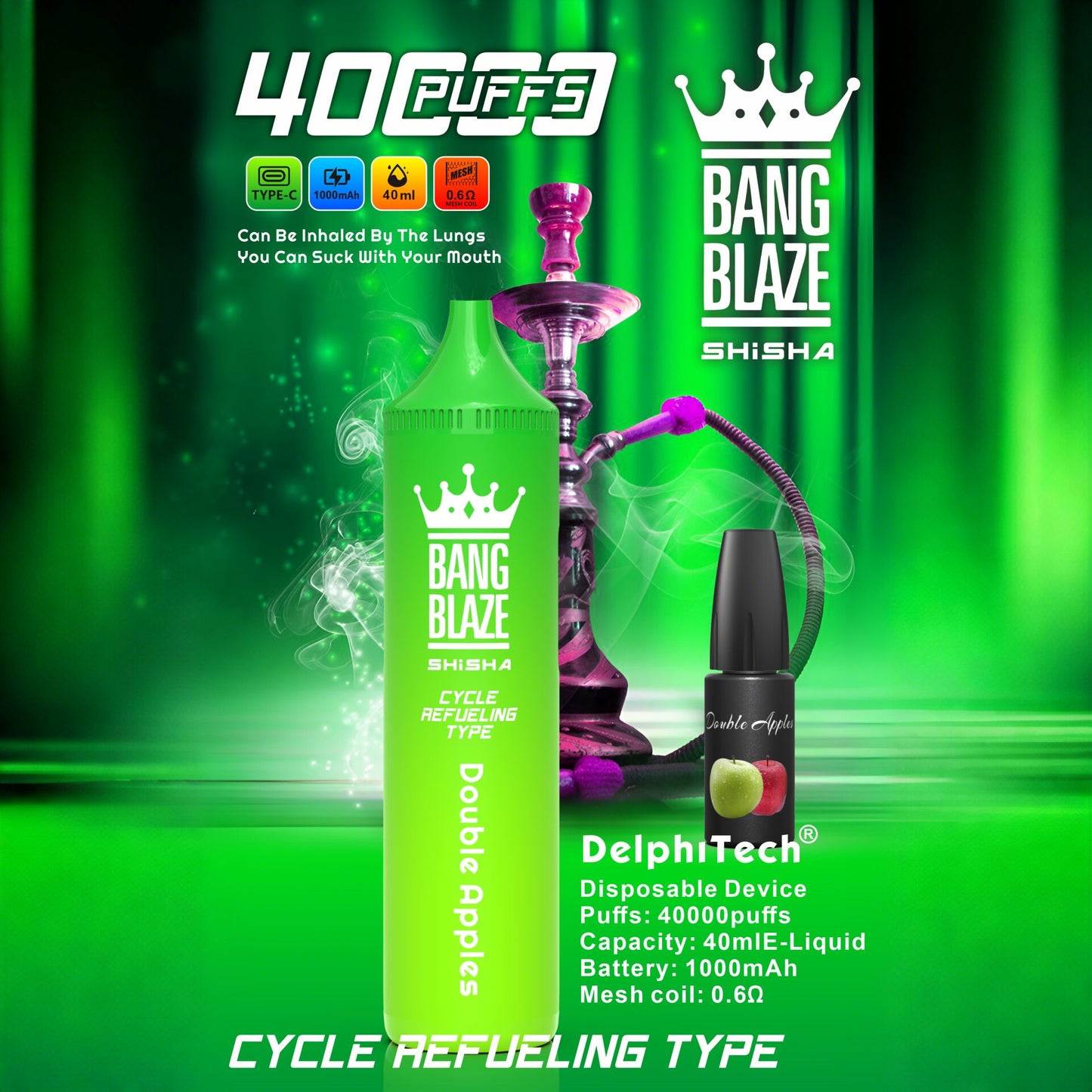 Bang Blaze 40k 40000 Puffs 2% 5% Nicotine Riginal Refillable Oil Vape(Box of 3)
