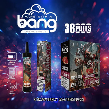Bang 36000 36K Puffs 0% 2% 3% 5% Nicotine Latest Original Disposable Vape Pen(Box of 3)